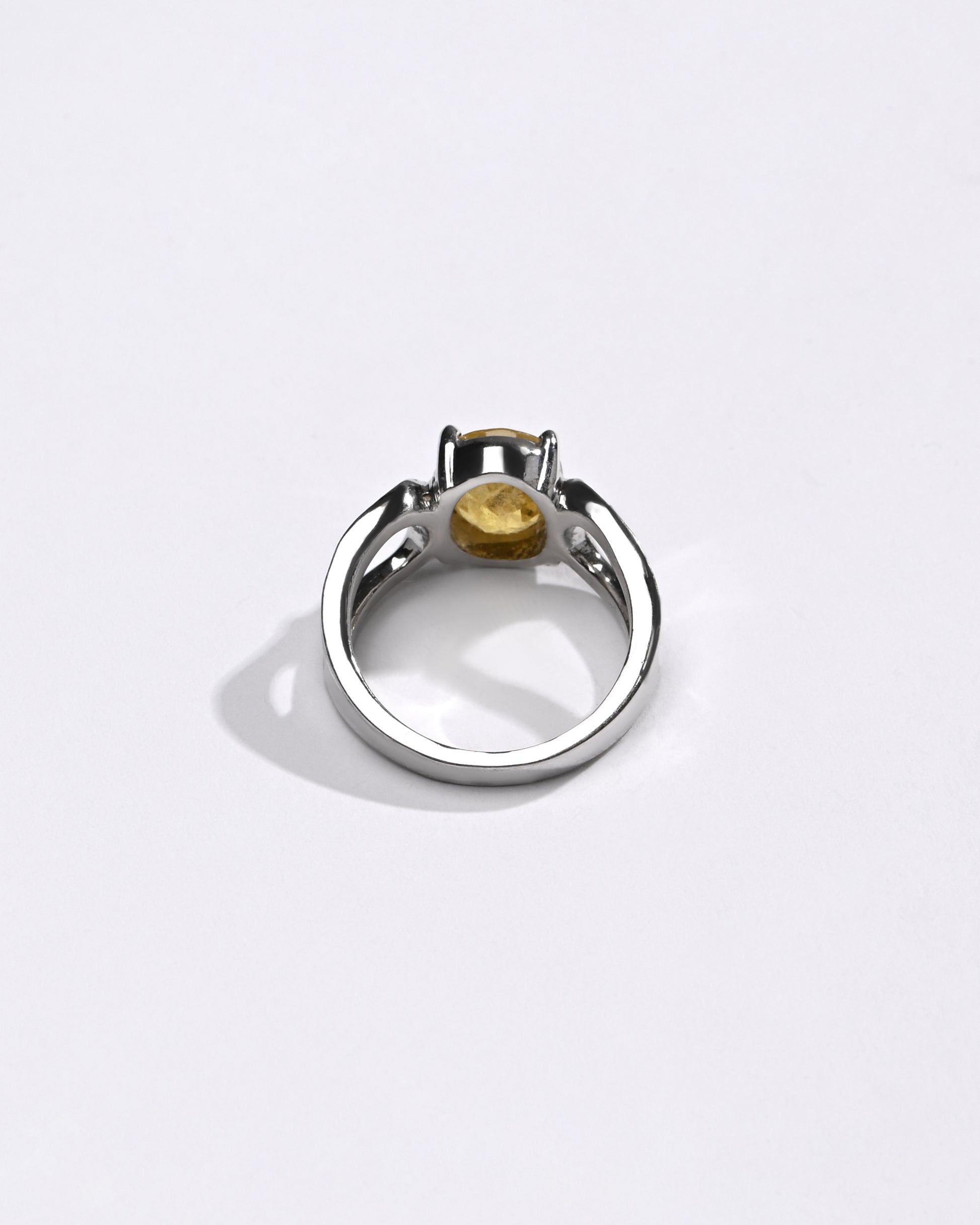 Yellow Sapphire (Pukhraj) Gemstone Ring – 925 Silver - #1217N4 - Myra