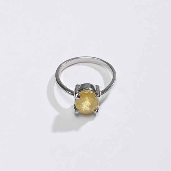 Luxe Yellow Sapphire (Pukhraj) Ring – 925 Silver - #1218N4 - Myra