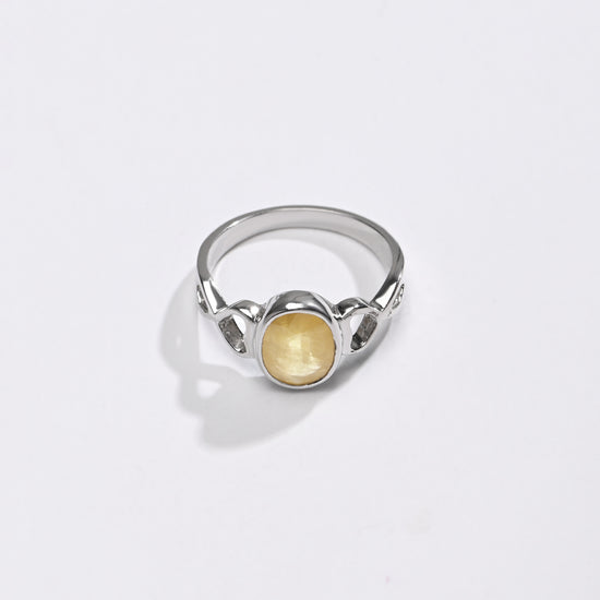 Royal Yellow Sapphire (Pukhraj) Ring – 925 Silver - #1220B - Myra