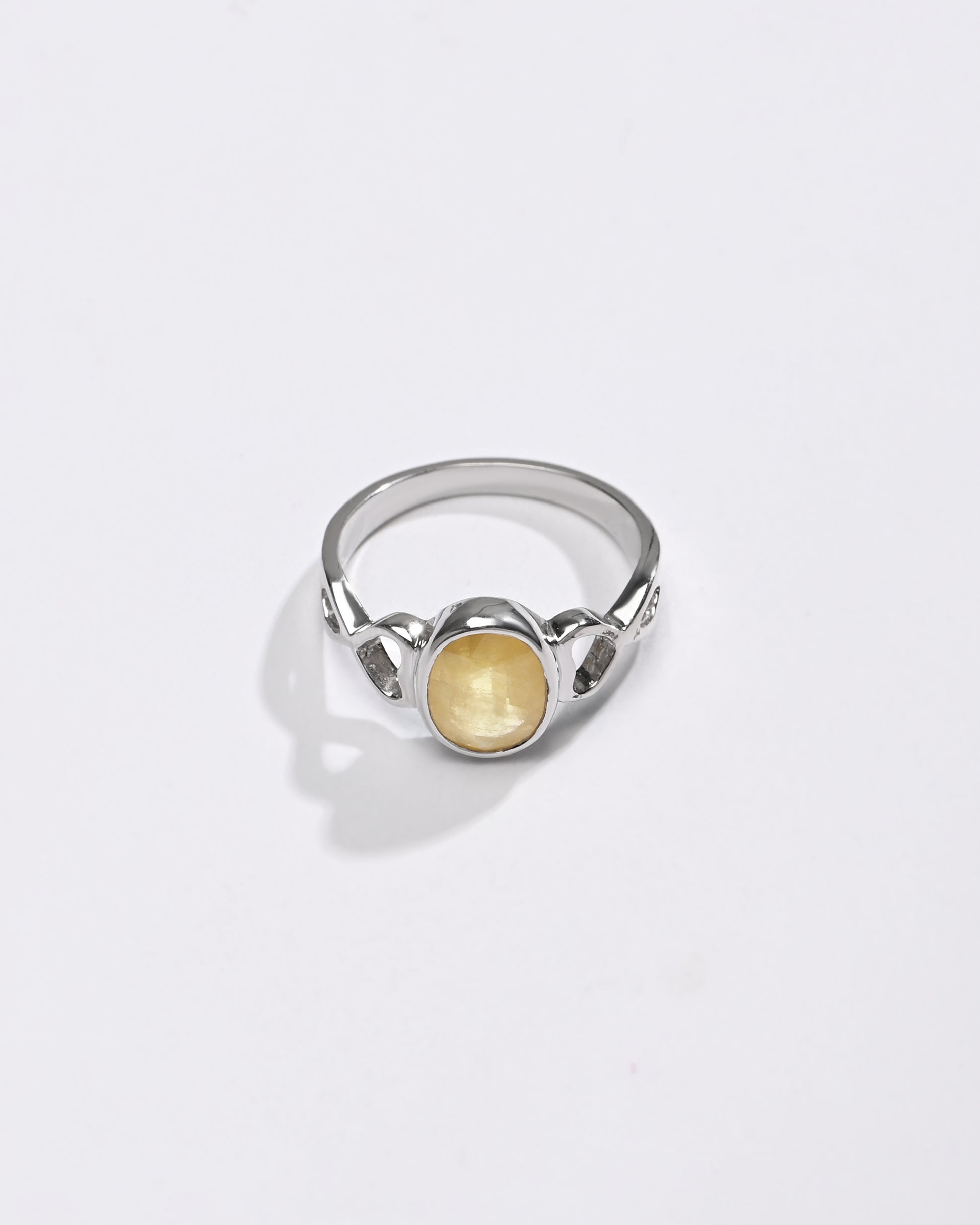 Royal Yellow Sapphire (Pukhraj) Ring – 925 Silver - #1220B - Myra