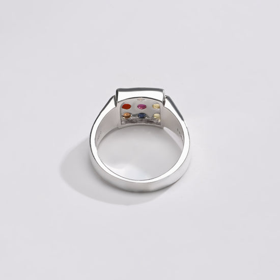 Daily Wear Navratna (Navgrah) Ring – 925 Silver - 1224 - Myra