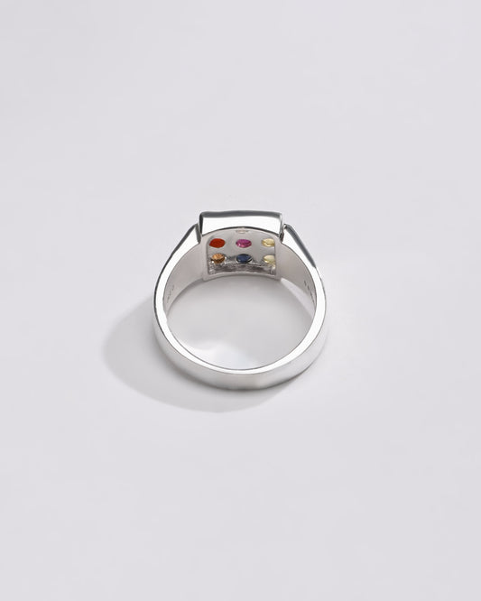 Daily Wear Navratna (Navgrah) Ring – 925 Silver - 1224 - Myra