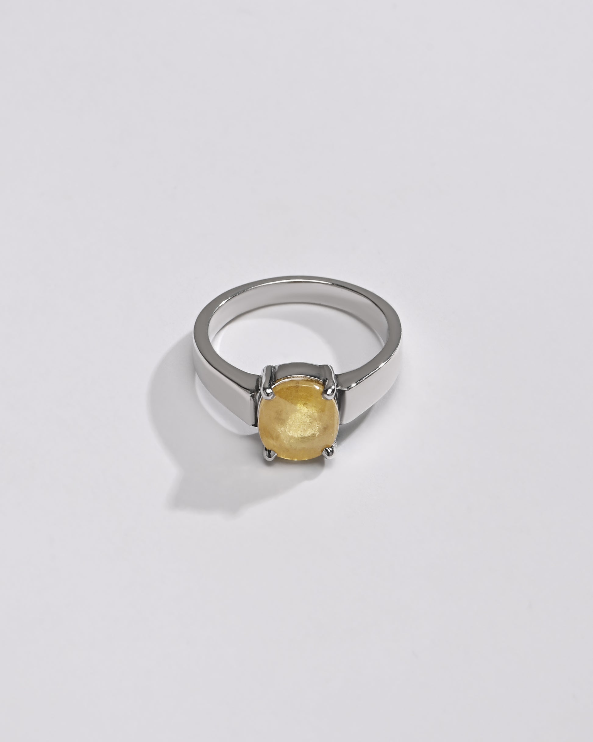 Rich-Hue Yellow Sapphire (Pukhraj) Ring – 925 Silver - #1200N4 - Myra