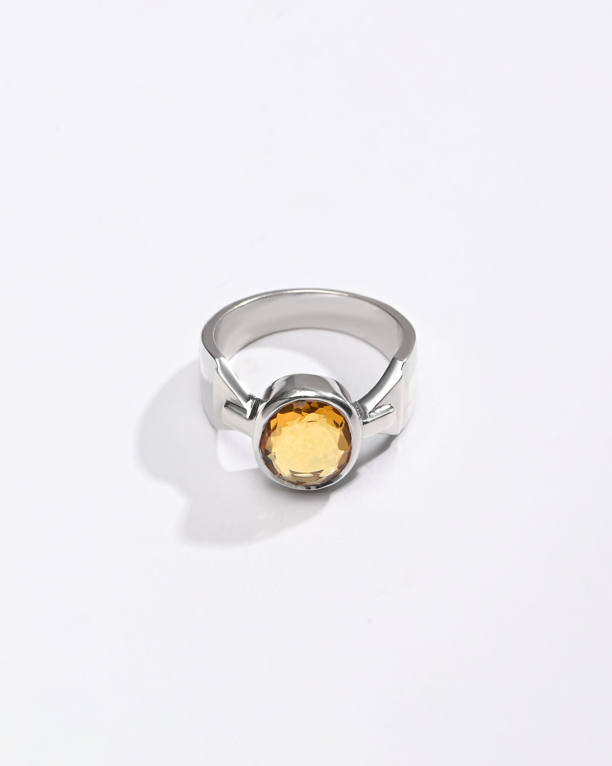 Golden Topaz (Sunahara Pukhraj) Ring – 925 Silver Minimalist - #1158B - Myra