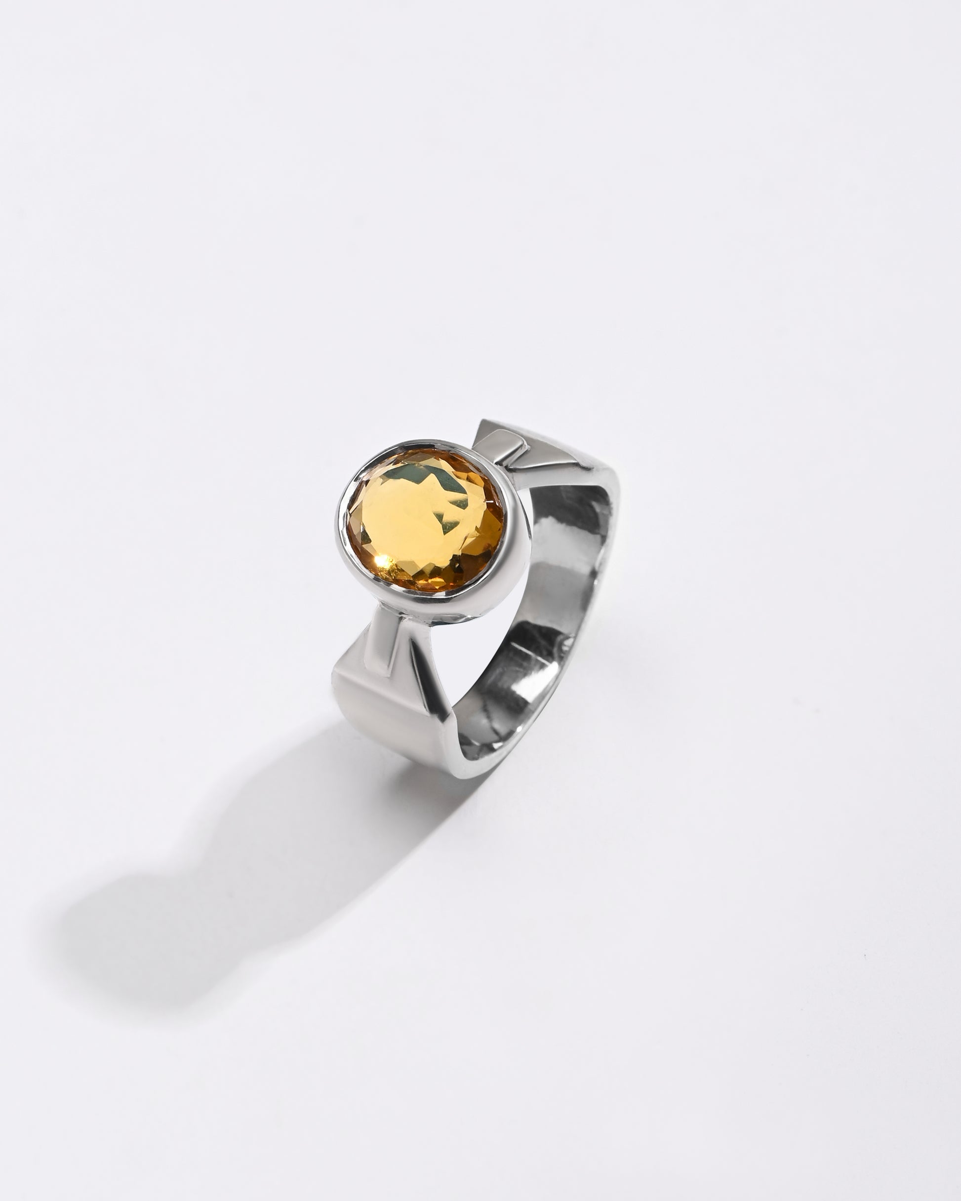 Golden Topaz (Sunahara Pukhraj) Ring – 925 Silver Minimalist - #1158B - Myra