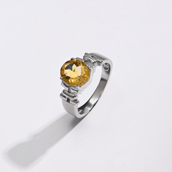 Luxe Golden Topaz (Sunahara Pukhraj) Ring – 925 Silver - #1199N4 - Myra