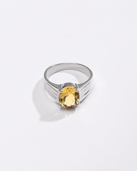 Royal Golden Topaz (Sunahara Pukhraj) Ring – 925 Silver - #1228N4 - Myra