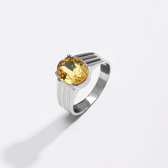 Royal Golden Topaz (Sunahara Pukhraj) Ring – 925 Silver - #1228N4 - Myra