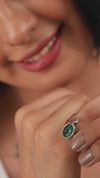 Genuine Emerald (Panna) Ring in Sterling Silver – #1202B