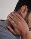 Luxe Turquoise (Firoza) Ring – 925 Silver - #1210