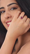 Radiant Ruby (Manik) Gemstone Ring in Sterling Silver -  #1201B
