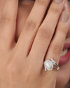 Natural Pearl (Moti) Ring in 925 Silver -  #1103 U