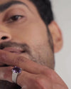 Royal Amethyst (Jamunia) Ring – 925 Silver - #1228N4