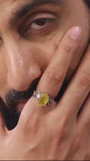 Vintage Yellow Sapphire (Pukhraj) Ring in 925 Sterling Silver – #1285N4