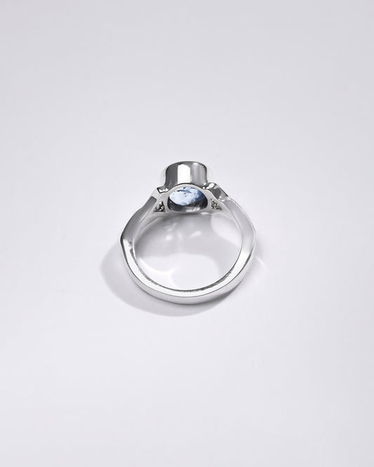 Premium Blue Sapphire (Neelam) Ring in 925 Silver - #1175B - Myra
