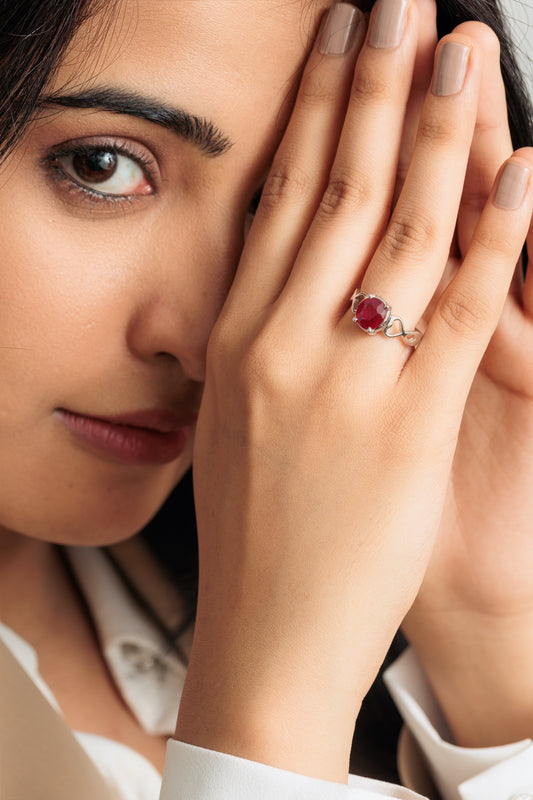 Vibrant Ruby (Manik) Ring in 925 Sterling Silver - #1220