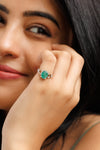 Classic Emerald (Panna) Gemstone Ring in 925 Silver – #1220