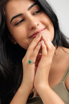 Sattvic Emerald (Panna) Ring – 925 Silver - #1150N4 Ov