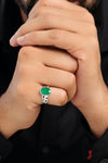 Genuine Emerald (Panna) Ring in 925 Silver – #1283