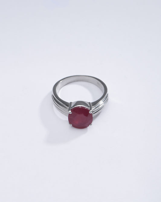 Vintage Ruby (Manik) Ring in 925 Sterling Silver - #1222