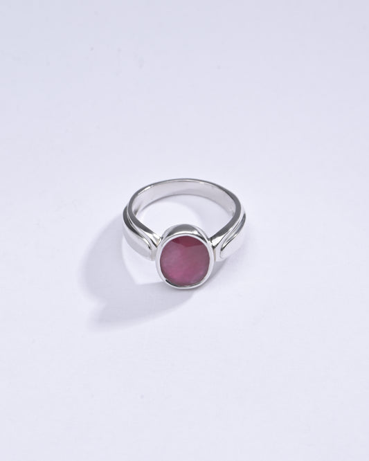 Radiant Ruby (Manik) Ring in 925 sterling silver - #1101B - Myra