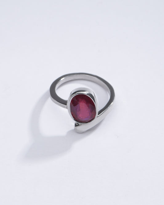 Elegant Ruby (Manik) Ring in 925 Silver #1202