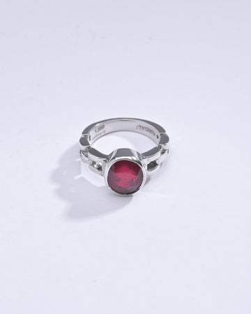 Radiant Ruby (Manik) Gemstone Ring in 925 silver - #1245