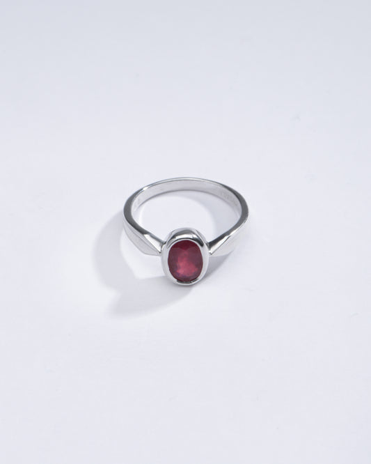 Natural Ruby (Manik) Ring in 925 Silver -  #1136