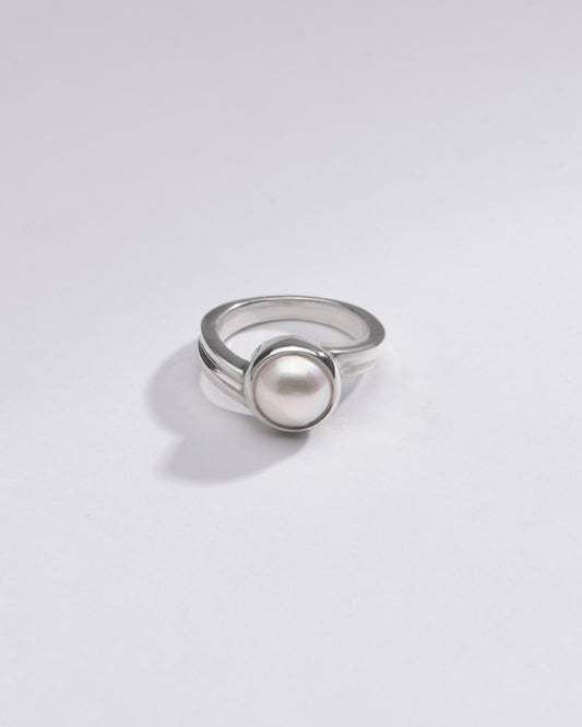 Classic Pearl (Moti) Ring in 925 Sterling Silver -  #1153