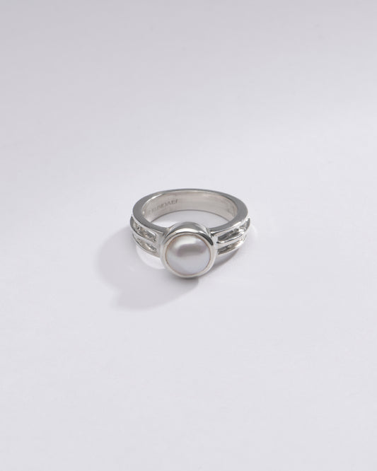 Elegant Pearl (Moti) Ring in 925 Silver - #1142