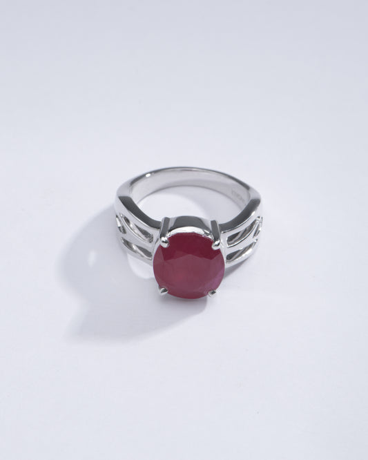 Vintage Ruby (Manik) Ring in 925 Sterling Silver - #1244