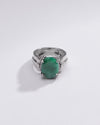 Authentic Emerald (Panna) Ring in Sterling Silver – #1236