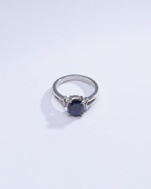 Royal Blue Sapphire (Neelam) Ring in 925 Silver – #1148