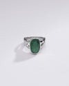 Authentic Emerald (Panna) Ring in Sterling Silver – #1104