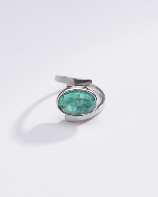 Radiant Emerald (Panna) Ring in Sterling Silver – #1138