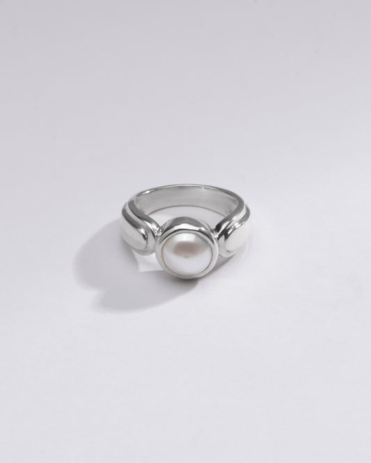 Genuine Pearl (Moti) Ring in 925 Sterling Silver -  #1101