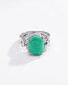 Radiant Green Emerald (Panna) Ring in Sterling Silver – #1199