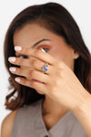 Premium Blue Sapphire (Neelam) Ring – 925 Silver - 1105B
