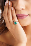 Trustworthy Emerald (Panna) Ring – 925 Silver - #1134N4