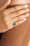 Rich Hue Emerald (Panna) Ring – 925 Silver - #1139N4