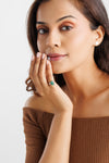 Rich Hue Emerald (Panna) Ring – 925 Silver - #1139N4