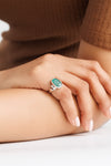 Clean Emerald (Panna) Ring – 925 Silver Finish - #1196B