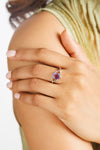 Amethyst (Jamunia) Ring – 925 Silver Minimalist - #1175N4