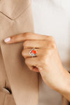 Radiant Red Coral (Moonga) Ring in 925 Silver – #1191 Ov