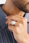 Premium Opal (Doodhiya) Ring – 925 Silver - #1236B