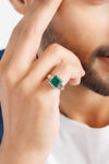 Sleek Emerald (Panna) Ring – 925 Silver - #1200N4 Sq