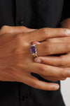 Classic Amethyst (Jamunia) Ring – 925 Silver - #1181N4