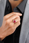 Statement Ruby (Manik) Ring – 925 Silver - #1224B