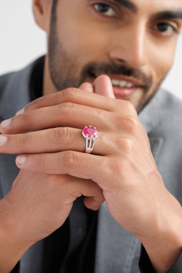 Luxury Ruby (Manik) Ring – 925 Silver - #1237N6