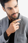 Bold Yellow Sapphire (Pukhraj) Ring – 925 Silver - #1237